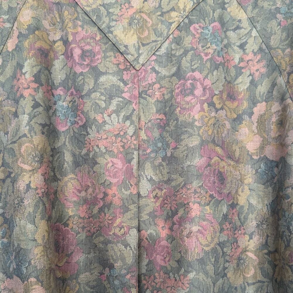 Vintage London Fog Floral Trench Coat Size 16 - Picture 10 of 10